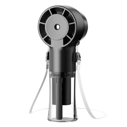 Handheld spray fan humidification and hydration
