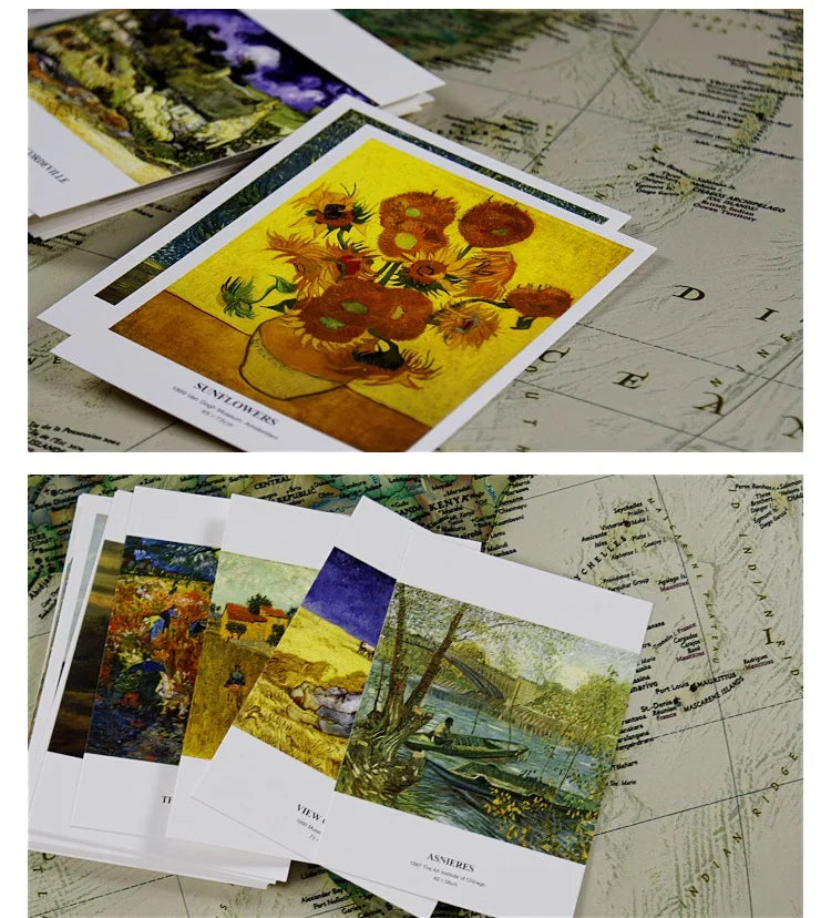 30 Sheets/LOT Van Gogh Postcard Vintage Van Gogh Paintings Greeting Card/Wish Card/Fashion Gift - MyLootWare