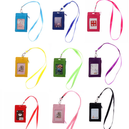 Luxury PU Leather Double Card Sleeve ID Badge Case