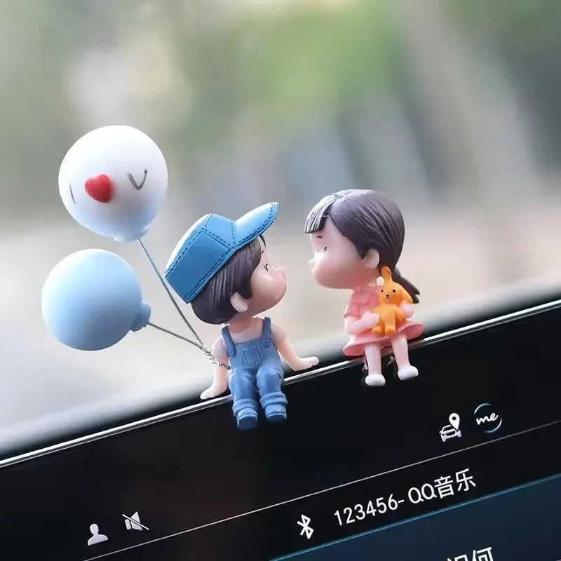 Car accessories, cartoon couple dolls, cute car display screen, balloon decoration, car accessories, men and women's gifts - MyLootWare