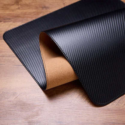 Carbon Fiber Texture Leather Mouse Pad Gaming Desk Mat Design Waterproof Large Mousepad for Keyboard and Computer Desk - MyLootWare