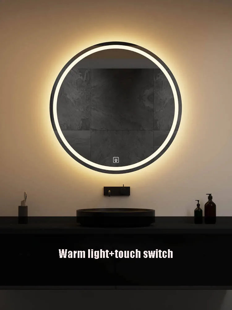 Modern Style Simple Circular Mirror LED Bathroom