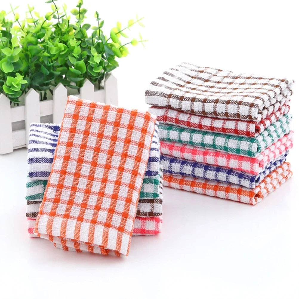 6PCS Cotton Kitchen Tea Towels Absorbent Lint Free Catering Restaurant Cloth Dish Towels Cleaning Cloth Kitchen Cleaning Towel - MyLootWare