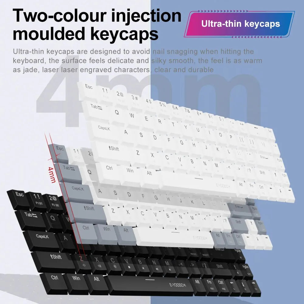 E-YOOSO A68 RGB Mini Slim USB Wired Mechanical