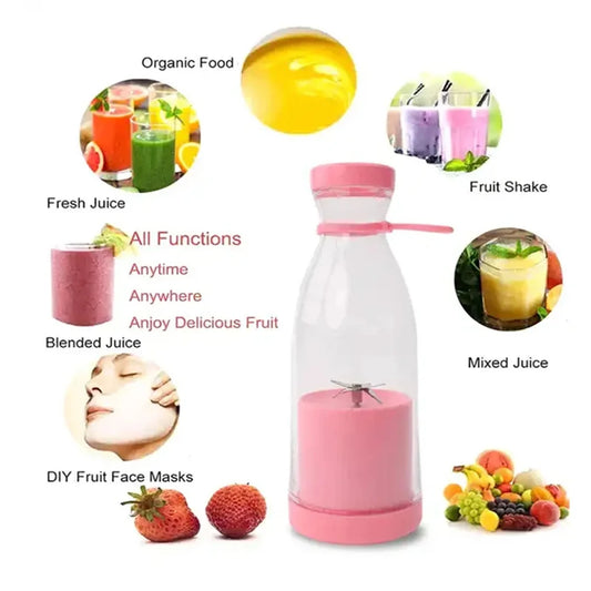 420ML Electric Juicer Mini Fruit Mixers 6 Blades Charging Juicer Cup Household Juicer Blender Smoothie Orange Lemon Blender - MyLootWare
