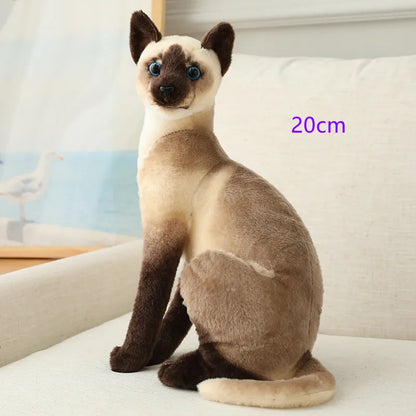 Cat Doll Pet Toys Stuffed Lifelike Siamese Cats Plush Toy simulation American Shorthair Cute Home Decor Gift For Girls birthday - MyLootWare