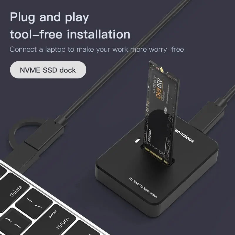 Blueendless External SSD Hard Disk M2 SSD Enclosure 10G Online Reading Writing Speed SSD Case For M.2 SSD Docking Station - MyLootWare