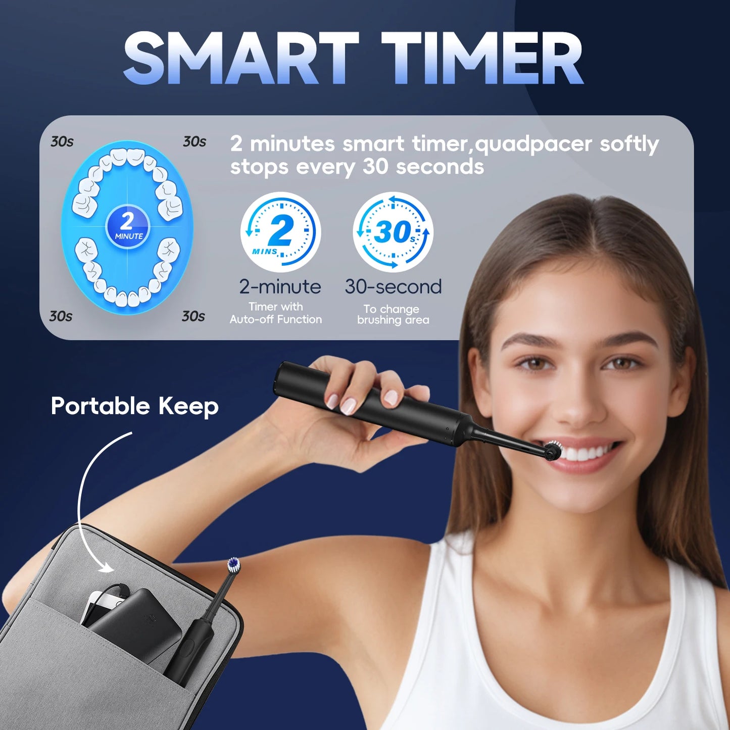 Electric Sonic Toothbrush for Adults with Heads