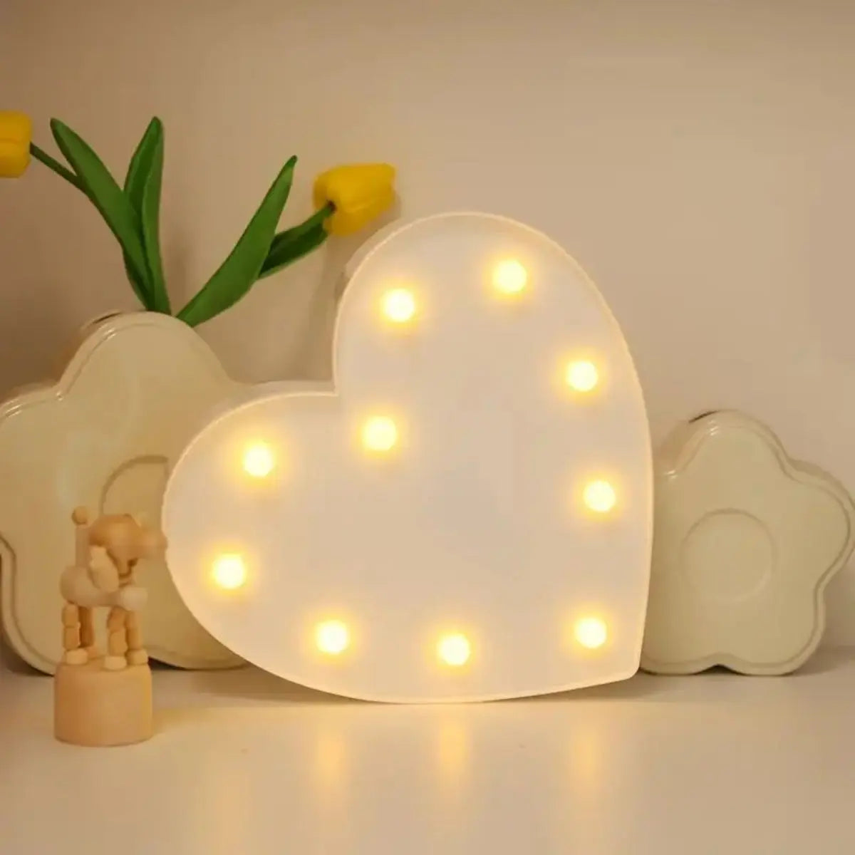 1pc LED Letter Love Heart Lights, Proposal Marriage Romantic Confession Scene Atmosphere Decoration Shaped Lights - MyLootWare