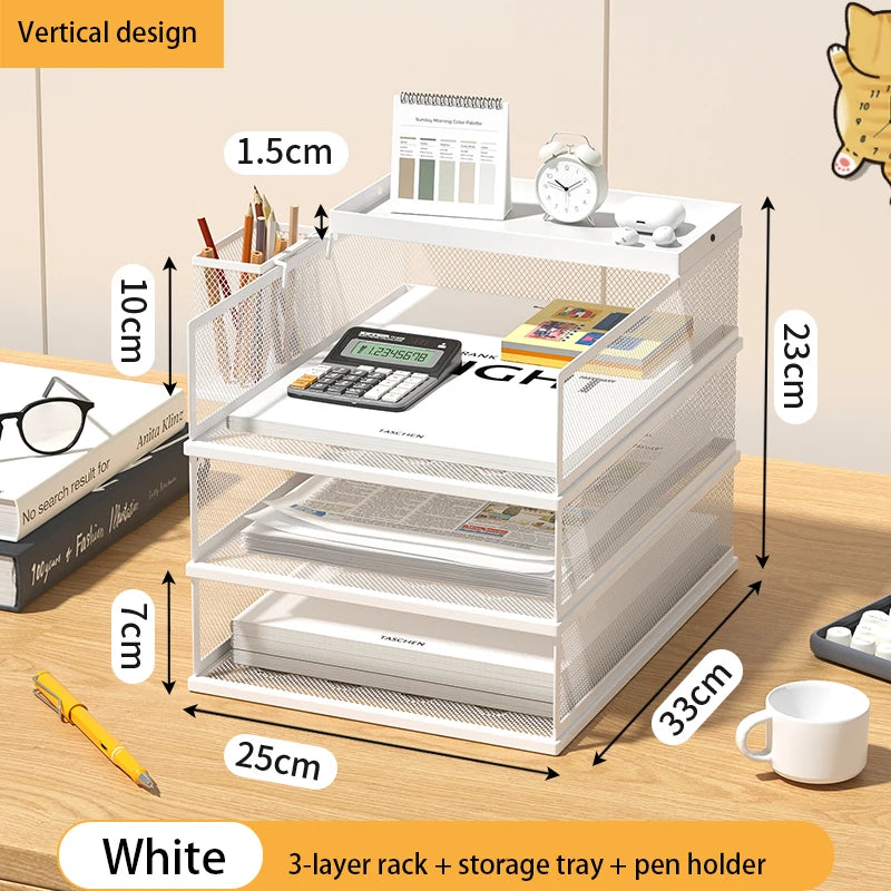 4-Tier Stackable Desktop Paper Tray Holder - MyLootWare