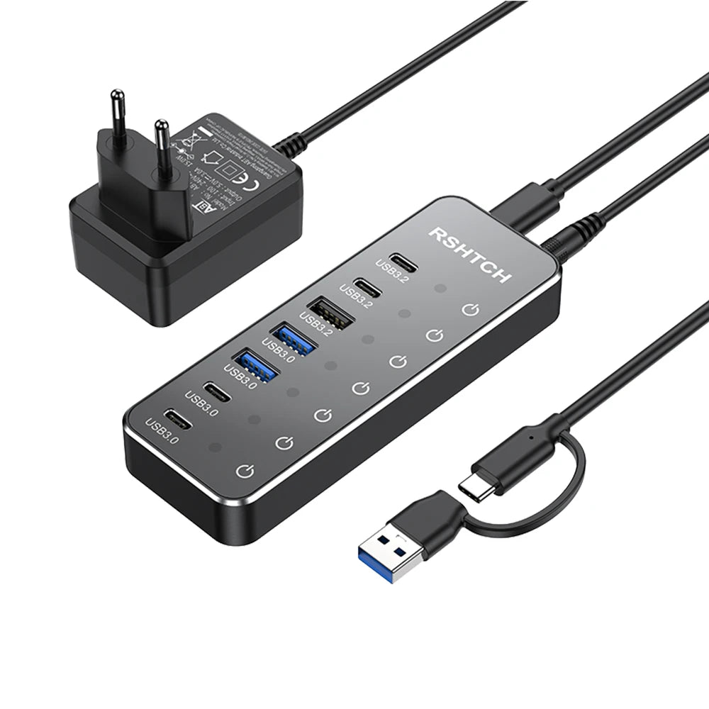 RSHTECH Powered 7 Port 10Gbps Data USB Hubs