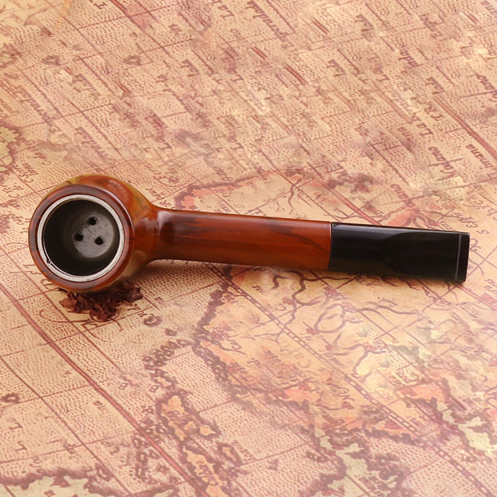 1pc, Classic Wood Grain Resin Pipe for Smoking Gifts, Smoking Accessories - MyLootWare