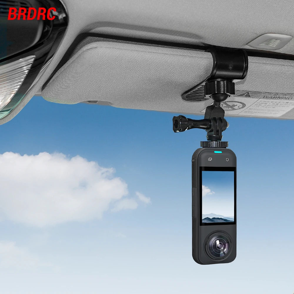 BRDRC Car Sun Visor Mount for Insta360 X5/Ace Pro/GoPro Hero 13 12 11 10/Pocket 3/Action 5 Pro Camera Smartphone Accessories - MyLootWare