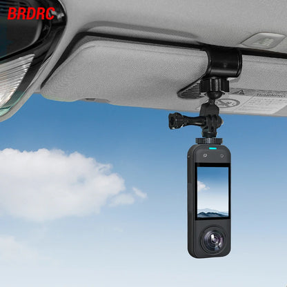 BRDRC Car Sun Visor Mount for Insta360 X5/Ace Pro/GoPro Hero 13 12 11 10/Pocket 3/Action 5 Pro Camera Smartphone Accessories - MyLootWare