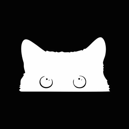 15*9CM cute Car Sticker Accessories Poor Cat Is Stealing with Big Eyes Watch Vinyl Car Styling Cover Waterproof - MyLootWare