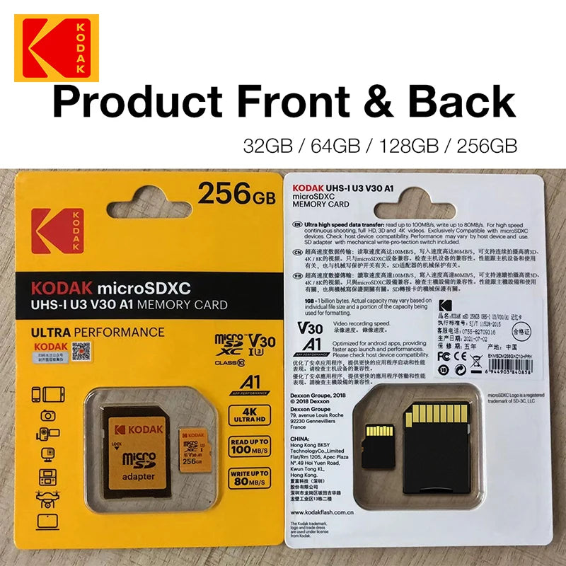 Kodak Micro SD 128GB SD card 32GB flash drive