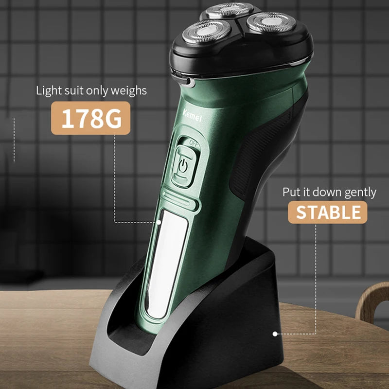 Kemei LCD Dislay Waterproof Electric Shaver For