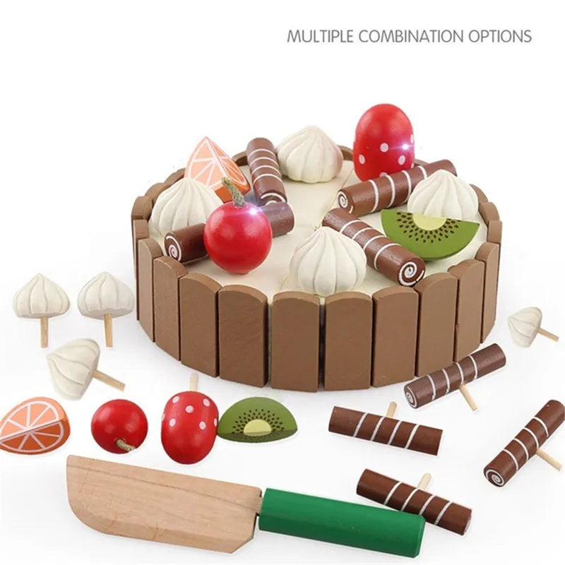 Wooden Children Kitchen Toys Pretend Toys Cutting