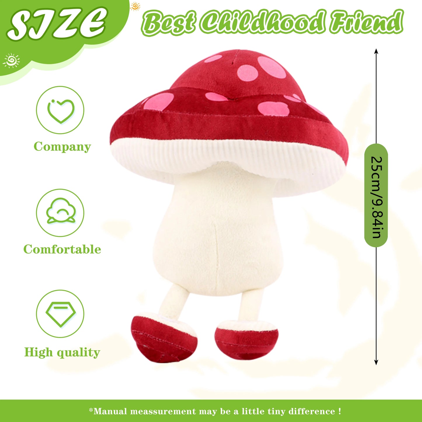 25cm New Walking Mushroom Anime figures Cute plush toy Soft Comfortable Pillow anime Surrounding Anime Fans the Best Funny gift - MyLootWare
