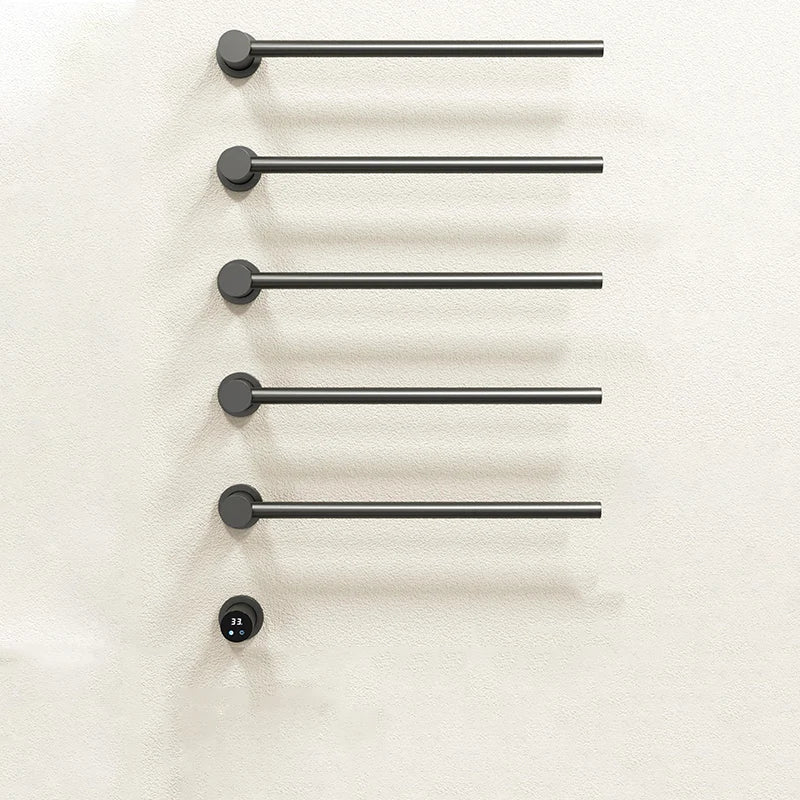 Bathroom Electric Heated Carbon Fiber Towel Rail Warmer Digital Display Temperature Time Control Smart Home Concealed Bar Dryer - MyLootWare