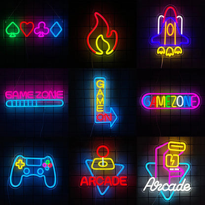 Gaming Neon Sign, Game On Neon Sign for Game Room