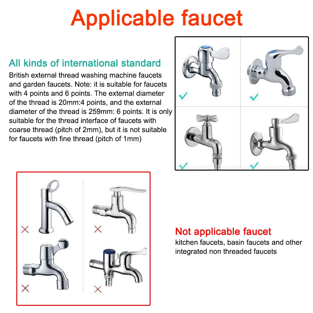 For Water Pipe 4 Way Hose Splitters Valve Splitter