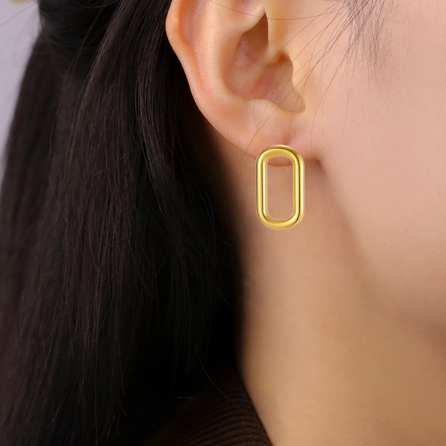 Skyrim Geometric Round Rectangle Stud Earrings for