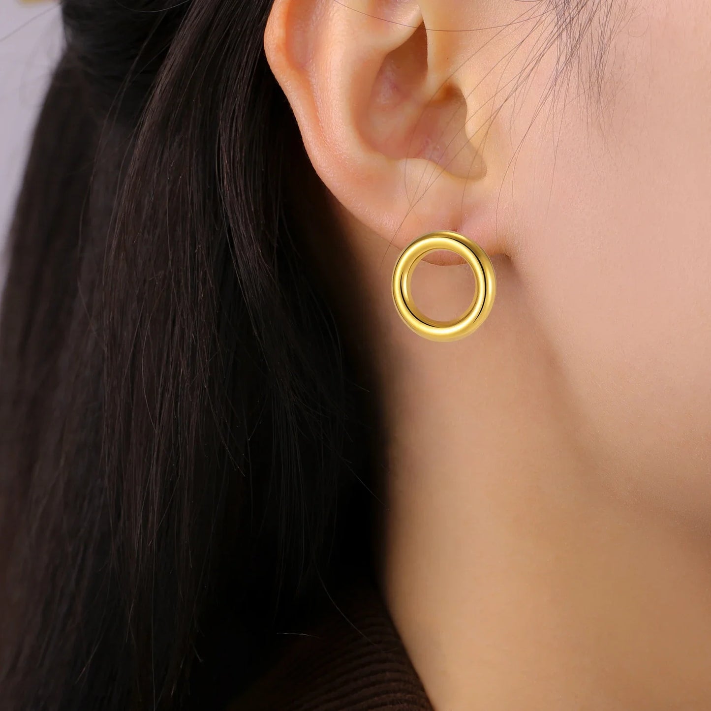 Skyrim Geometric Round Rectangle Stud Earrings for