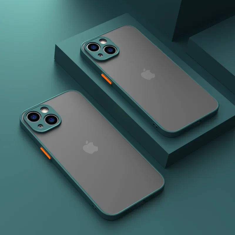 New Armor Bumper Shockproof Phone Case For iPhone 15 11 12 13 Mini 14 Pro XR X Xs Max Plus Silicone Hard Cover Capa