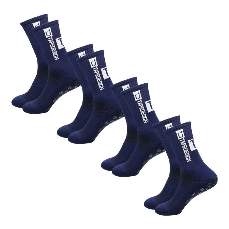 4 Pairs Soccer Socks Sports Grip Socks Anti-slip Basketball Socks Spot Rubber Anti-slip Cotton Soccer Socks - MyLootWare