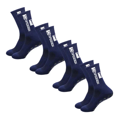 4 Pairs Soccer Socks Sports Grip Socks Anti-slip Basketball Socks Spot Rubber Anti-slip Cotton Soccer Socks - MyLootWare