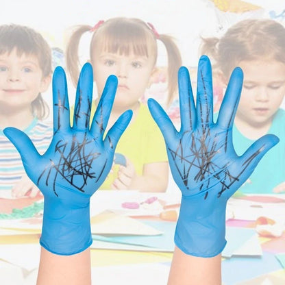 20/50PCS Nitrile Disposable Gloves for Kids 5-12 Years Powder Free Latex Free Gloves for Gardening Painting Cleaning Cooking DIY - MyLootWare