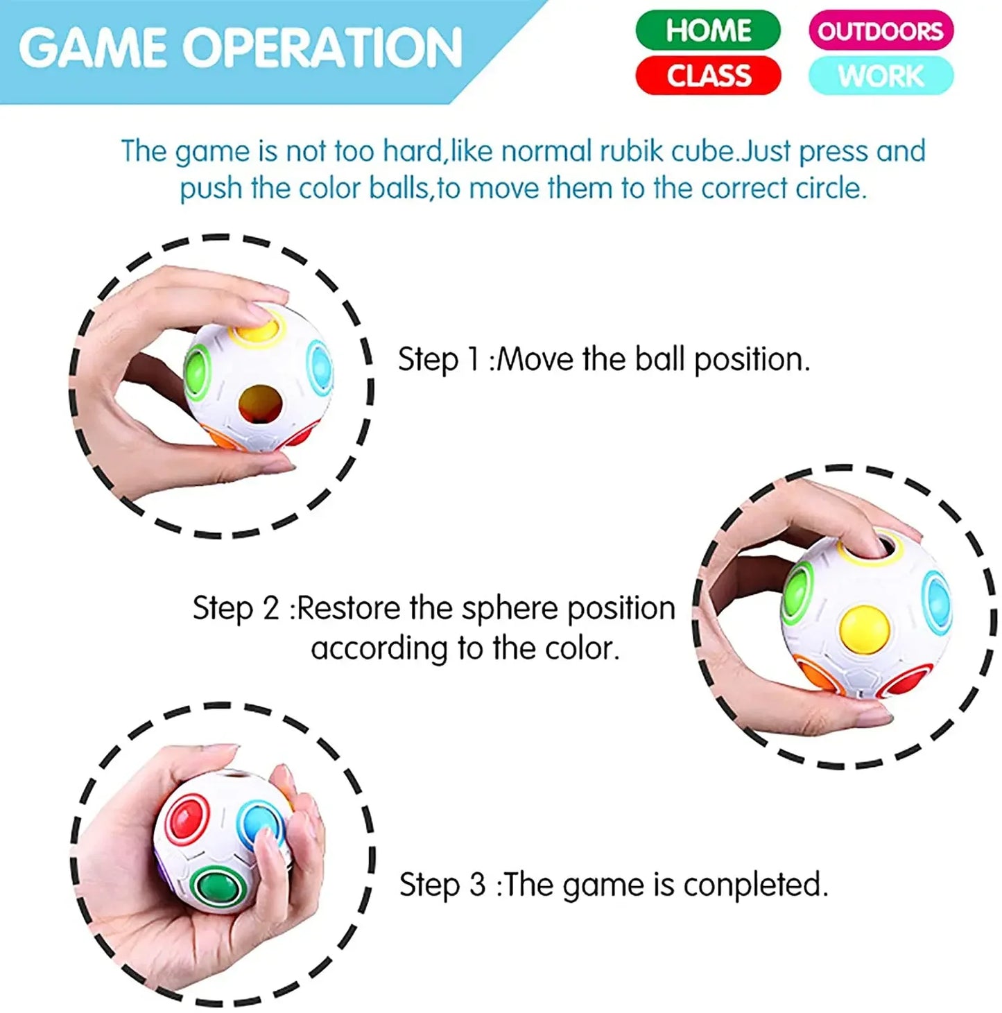 Rainbow Puzzle Ball Magic Speed Cube Ball Fun