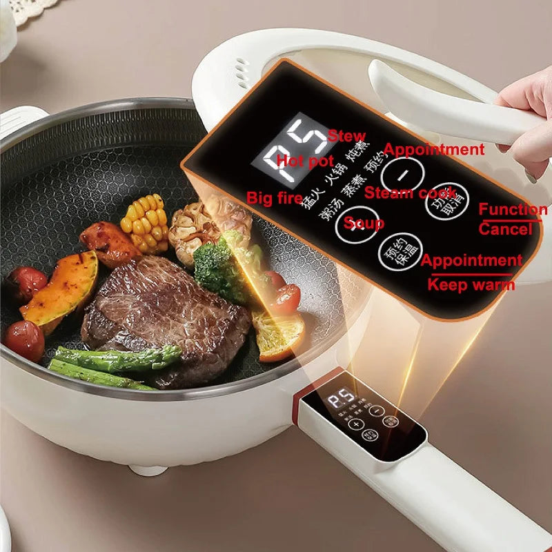 220V Home Multifunctional Electric cooker Smart Electric steamer Non-stick Frying Pot Large Capacity 4.5L Electric Hot Pot 1350W - MyLootWare