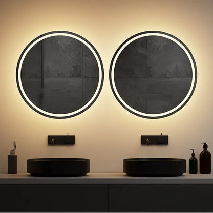 Modern Style Simple Circular Mirror LED Bathroom