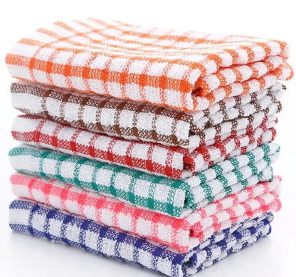 6PCS Cotton Kitchen Tea Towels Absorbent Lint Free Catering Restaurant Cloth Dish Towels Cleaning Cloth Kitchen Cleaning Towel - MyLootWare