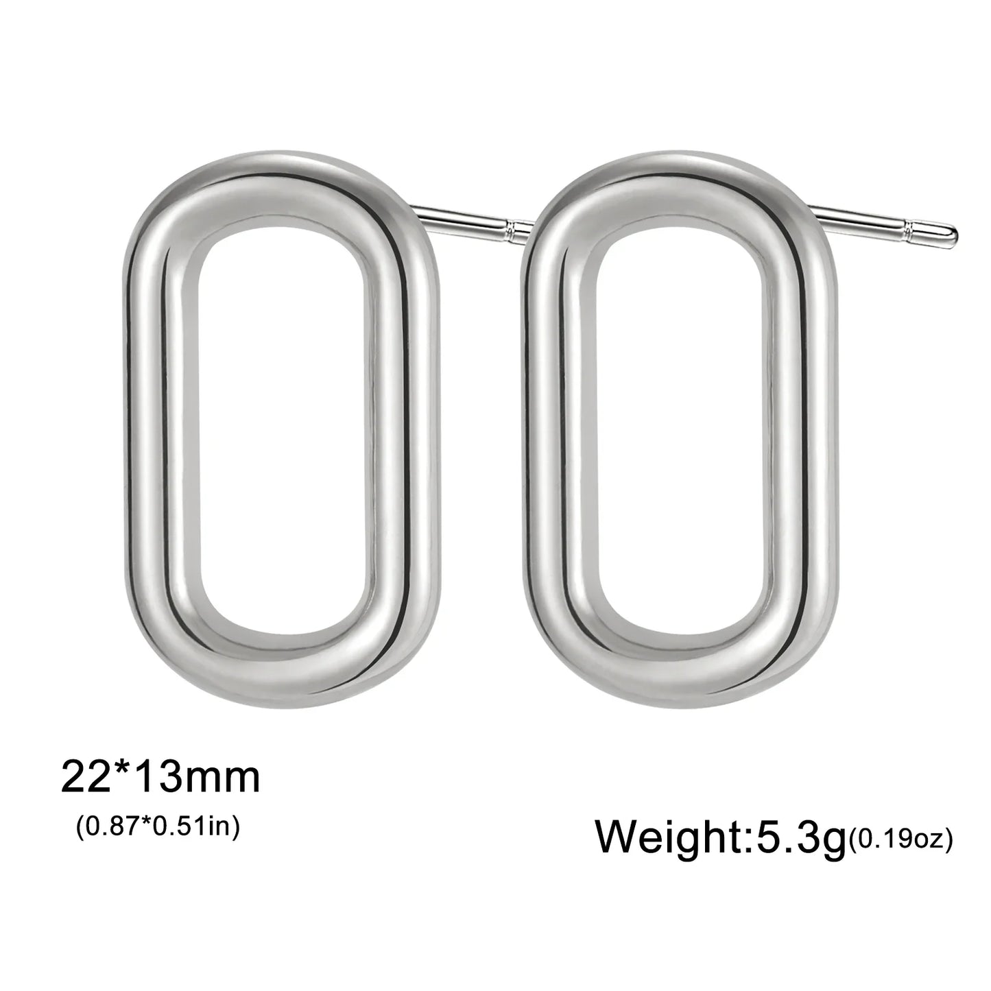 Skyrim Geometric Round Rectangle Stud Earrings for