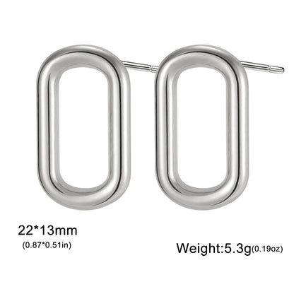 Skyrim Geometric Round Rectangle Stud Earrings for