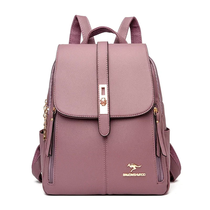 Women Large Capacity Backpack High Quality Leather