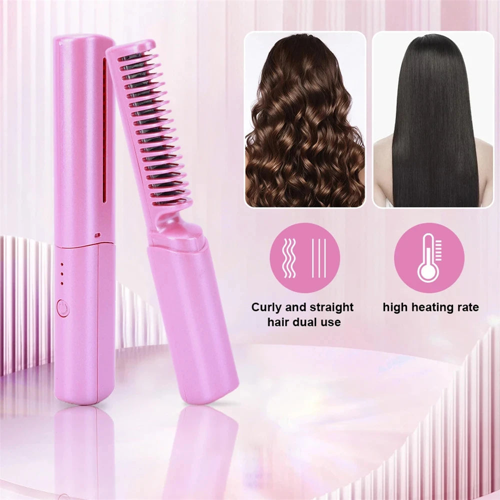 Lazy Straight Hair Comb Wireless Straightener