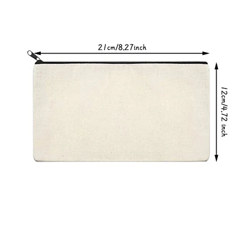10/20/40PCS Canvas Zipper Bags Multifunctional Blank DIY Craft Pouches Pencil Bags Case Pouch For School Home Travel Supplies - MyLootWare