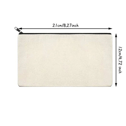 10/20/40PCS Canvas Zipper Bags Multifunctional Blank DIY Craft Pouches Pencil Bags Case Pouch For School Home Travel Supplies - MyLootWare