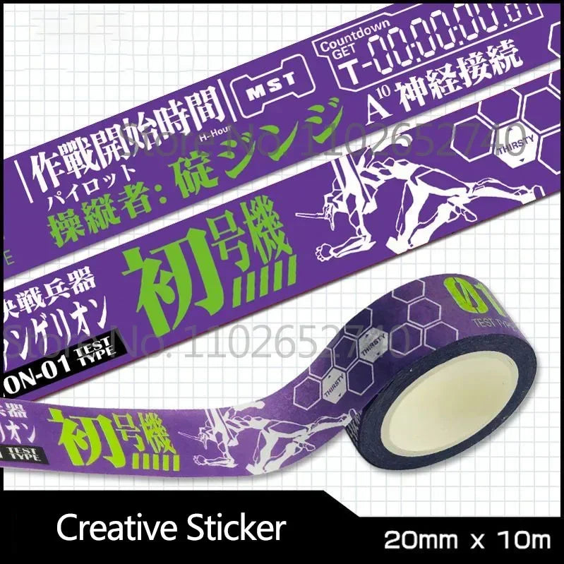 6 Styles Anime Anime Figure Asuka Langley DIY Cartoon Sticker Tape Children's Scrapbook Sticker Toys Anime Peripheral - MyLootWare