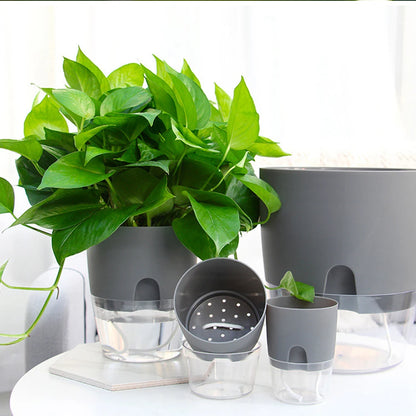 Double Layer Plastic Flower Pot Self Watering