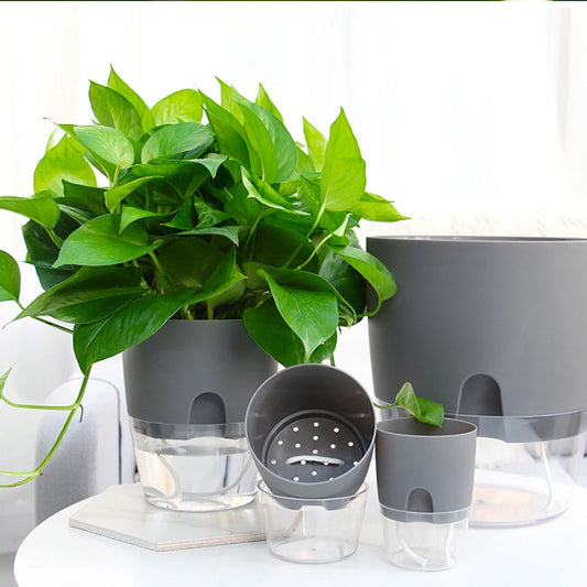 Double Layer Plastic Flower Pot Self Watering