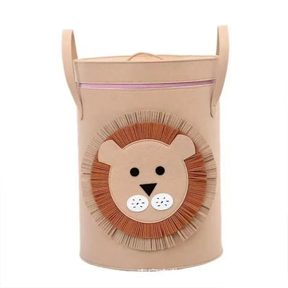 Toy Storage Bucket Cartoon Animal Storage Basket Large Capacity Storage Basket with Lid Foldable Storage Basket Home Supplies - MyLootWare