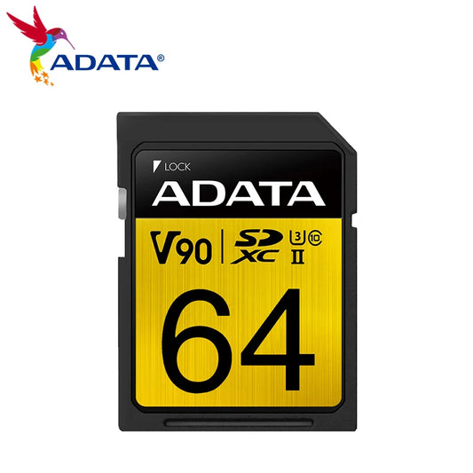 ADATA Premier ONE SDXC UHS-II U3 Class 10 Memory Card 64GB 128GB 256GB V90 3D NAND 4K 8K Ultra HD Up to 290MB/s Read SD Card - MyLootWare