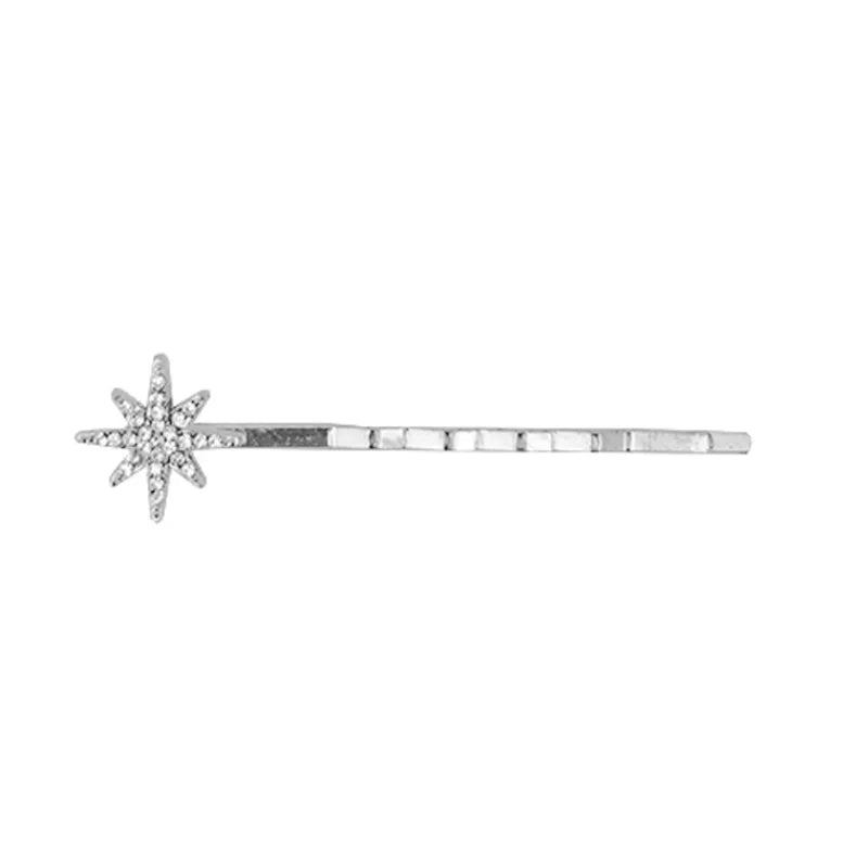 Women Crystal Side Hair Clip Pins Metal Hair