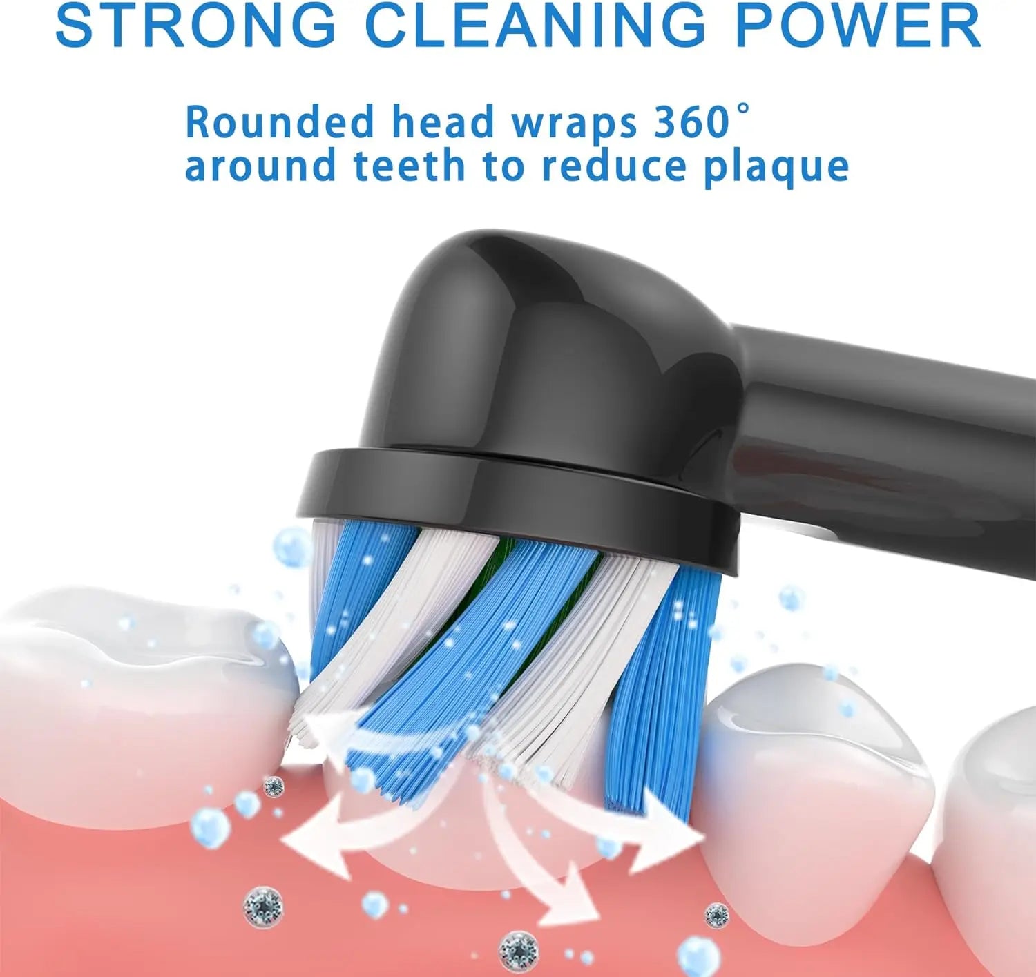 Black EB50 Brush Heads Cross Action 16 Degree Angle Spare Dental Nozzles for Oral B Electric Toothbrush D12/D16/DB4010/DB4510 - MyLootWare