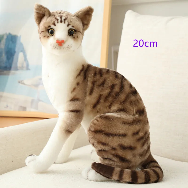 Cat Doll Pet Toys Stuffed Lifelike Siamese Cats Plush Toy simulation American Shorthair Cute Home Decor Gift For Girls birthday - MyLootWare